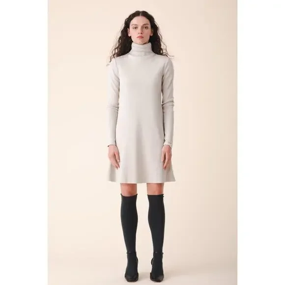 Prairie Underground Blue Dress XXL Organic Cotton Turtleneck Minimal Lagenlook - Picture 1 of 5